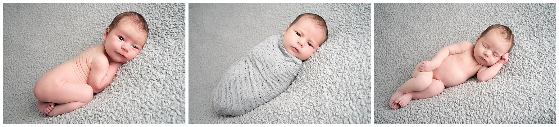 sleeping newborn baby on a grey background during a session with a Dorset newborn photographer