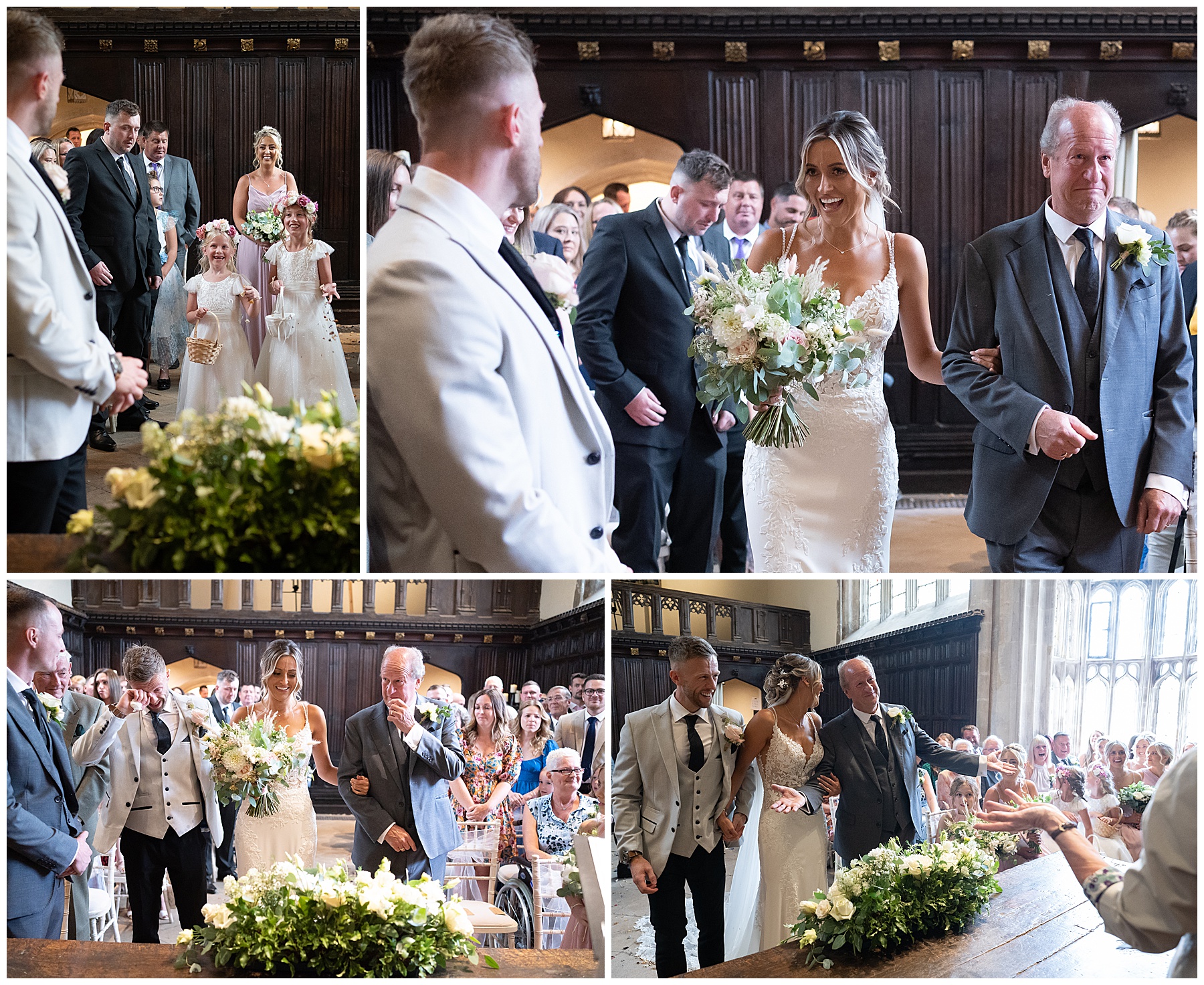 Bride and groom getting married at Athelhampton house in Dorset
